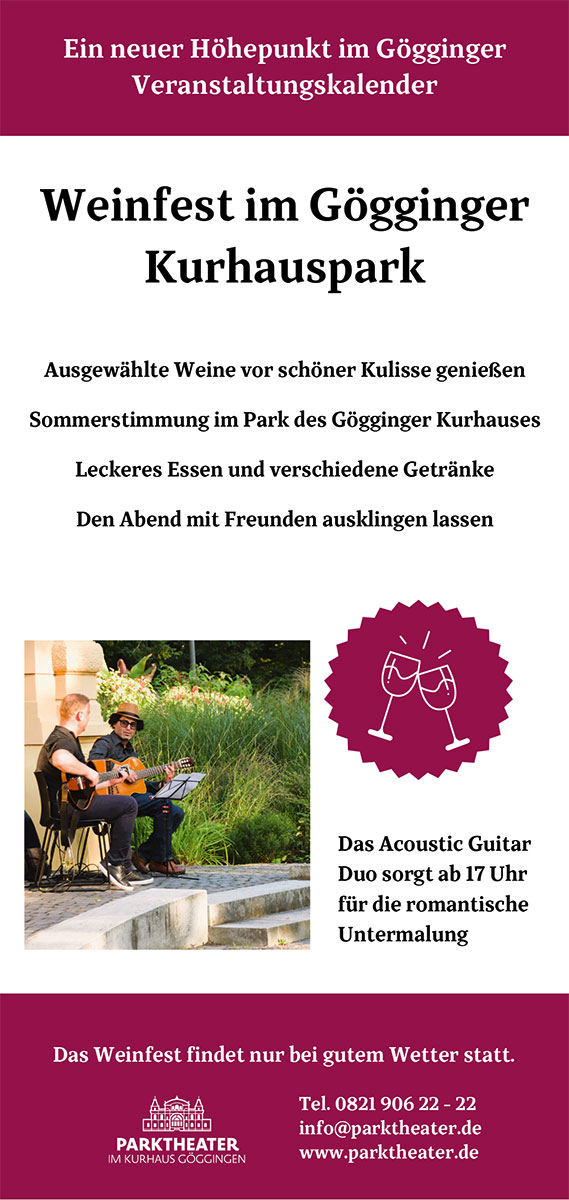 Weinfest im Gögginger Kurhauspark 2027